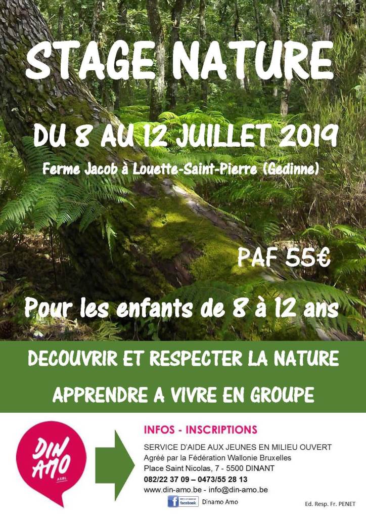Affiche stage nature 2019