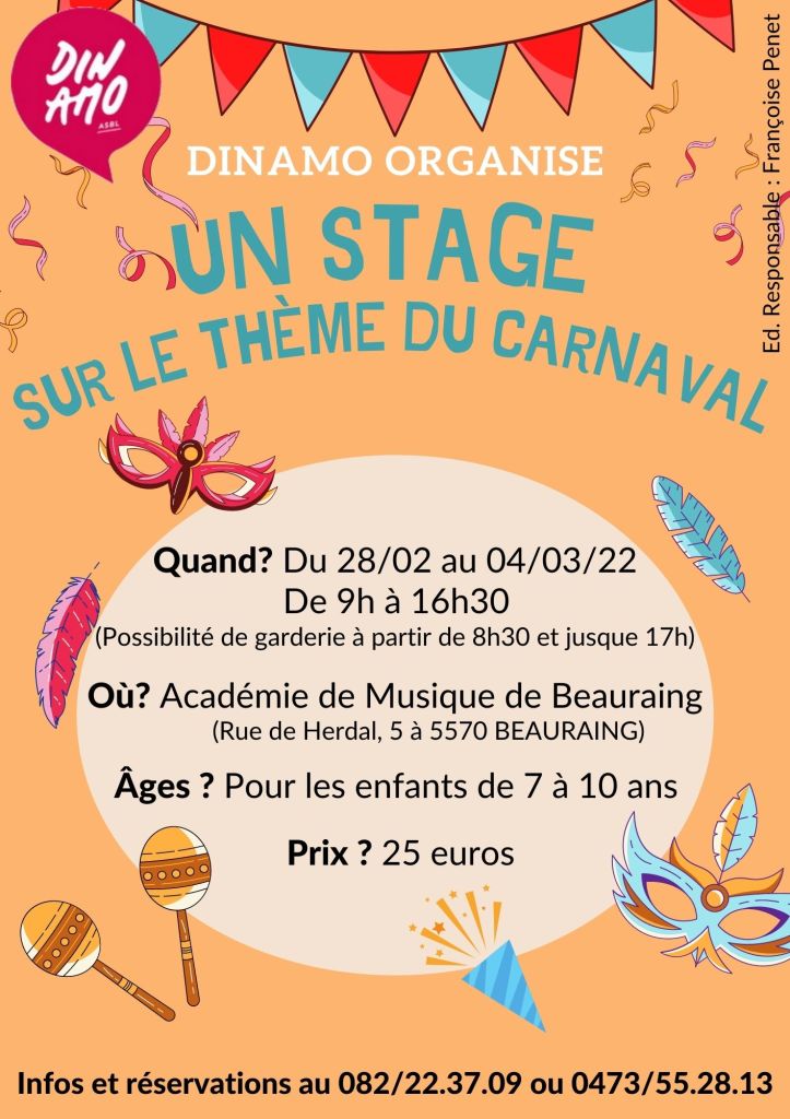 Affiche stage Carnaval 2022