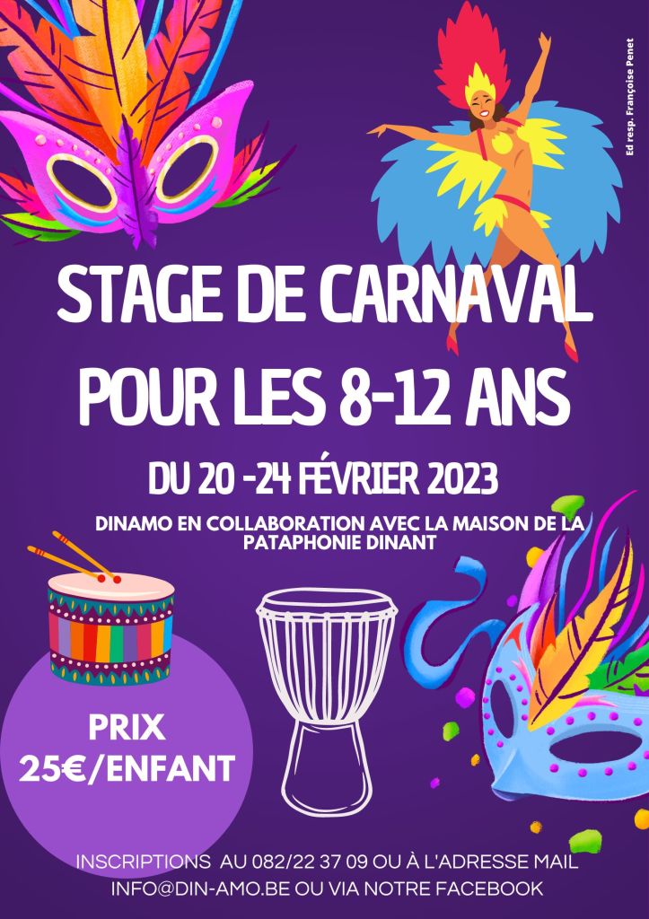 Affiche stage Carnaval Dinant 2023