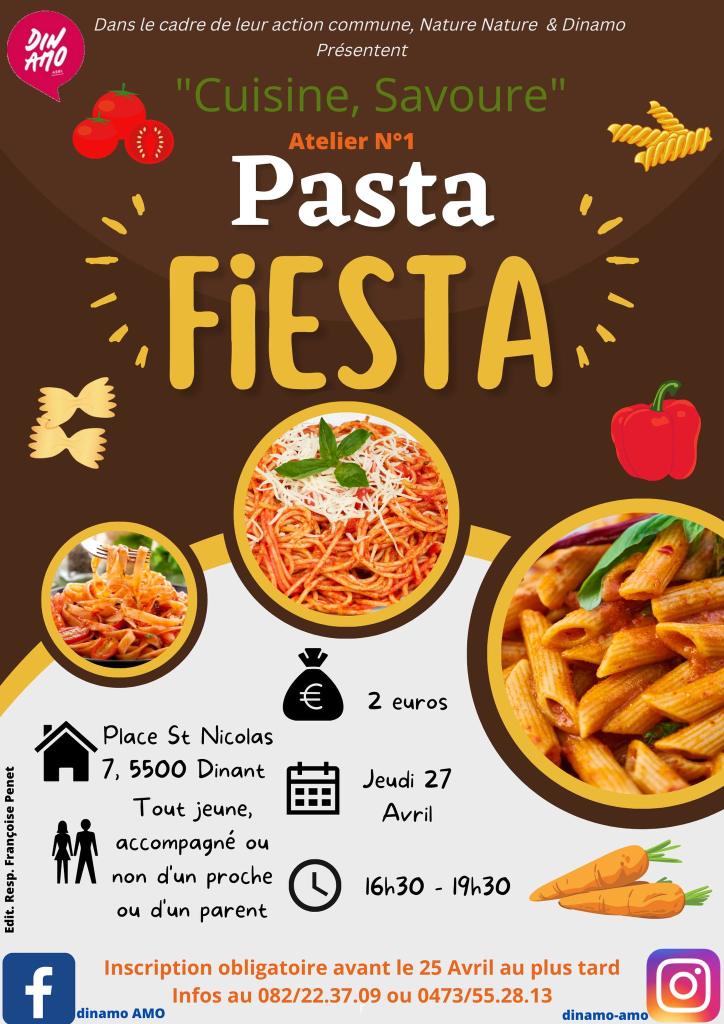 Affiche cuisine savoure Pasta fiesta 27 04 2023