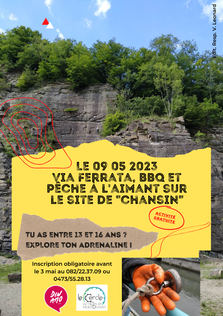 Affiche Via ferrata, BBQ et pêche à l'aimant du 09 05 2023