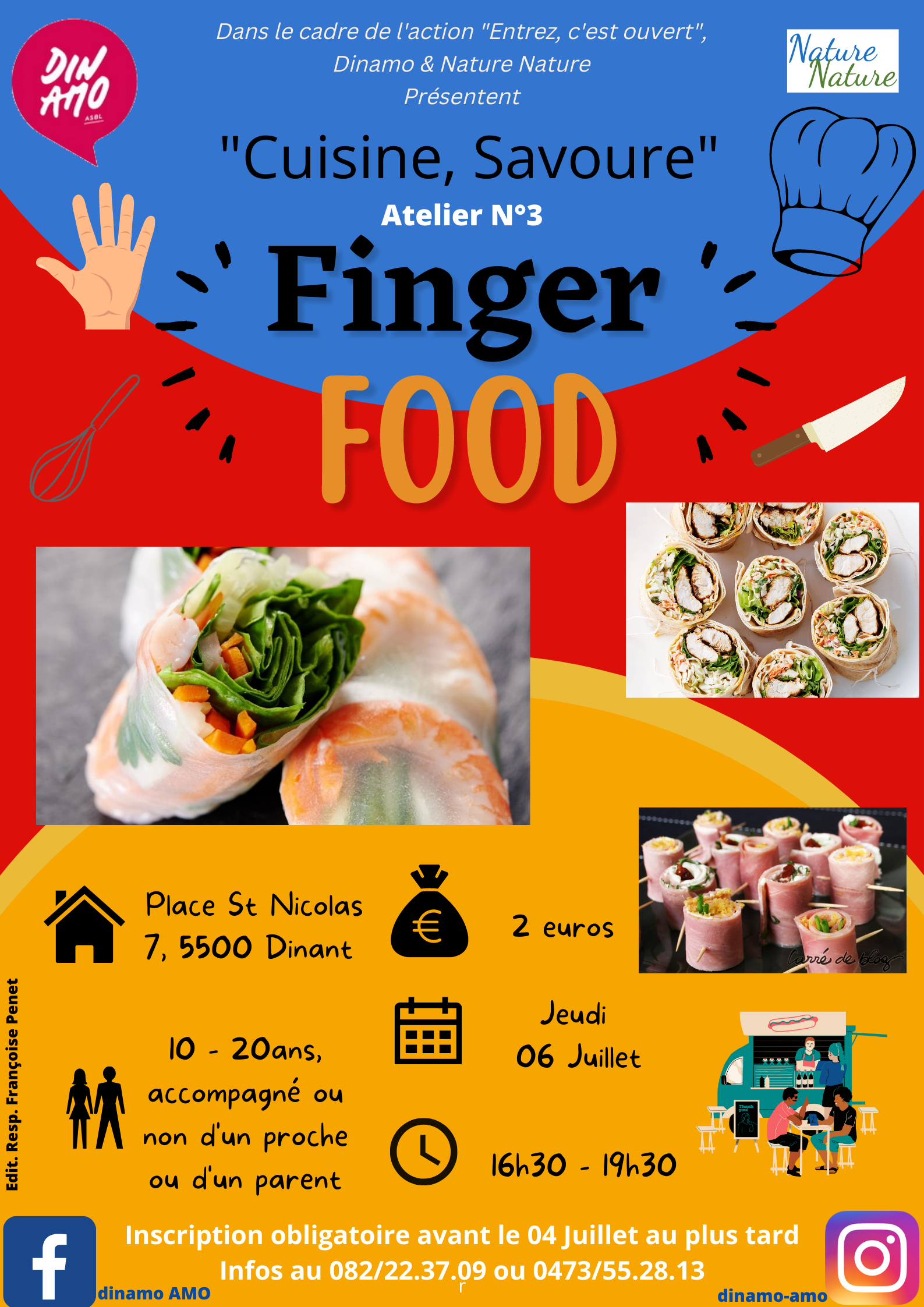 Atelier « Cuisine, savoure » sur le thème « Finger Food » Dinamo asbl